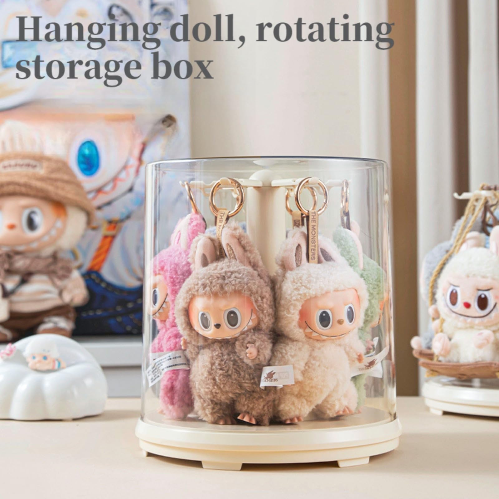 Amazon.com: Voice-Activated Rotating Display Case for Labubu with